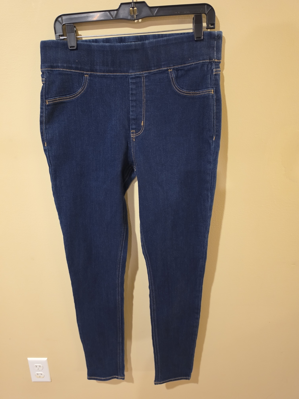 Old Navy Dark Blue Mid-Rise Rockstar Super Skinny Jeggings